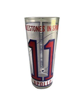 Apollo 11 Milestones in Space Saturn V Launch Vehicle Glass Tumbler NASA Barware